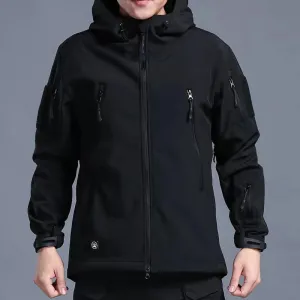 Solid Color Sport Cargo Men's Jacket