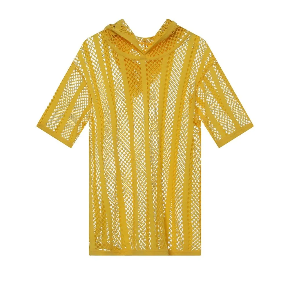 Striped Hoodie Mesh Suit
