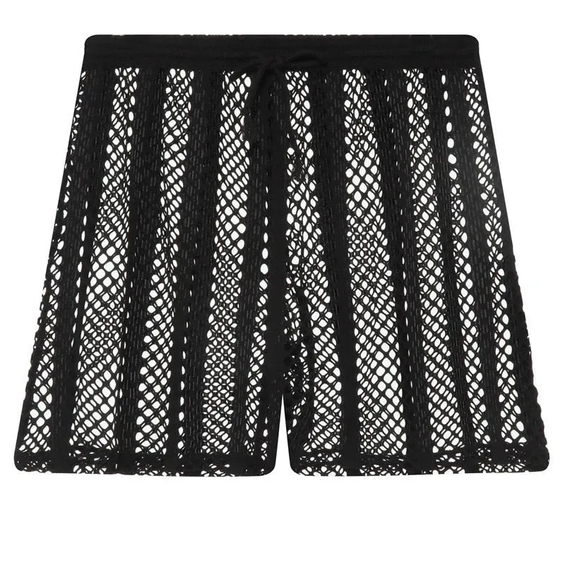 Striped Hoodie Mesh Suit