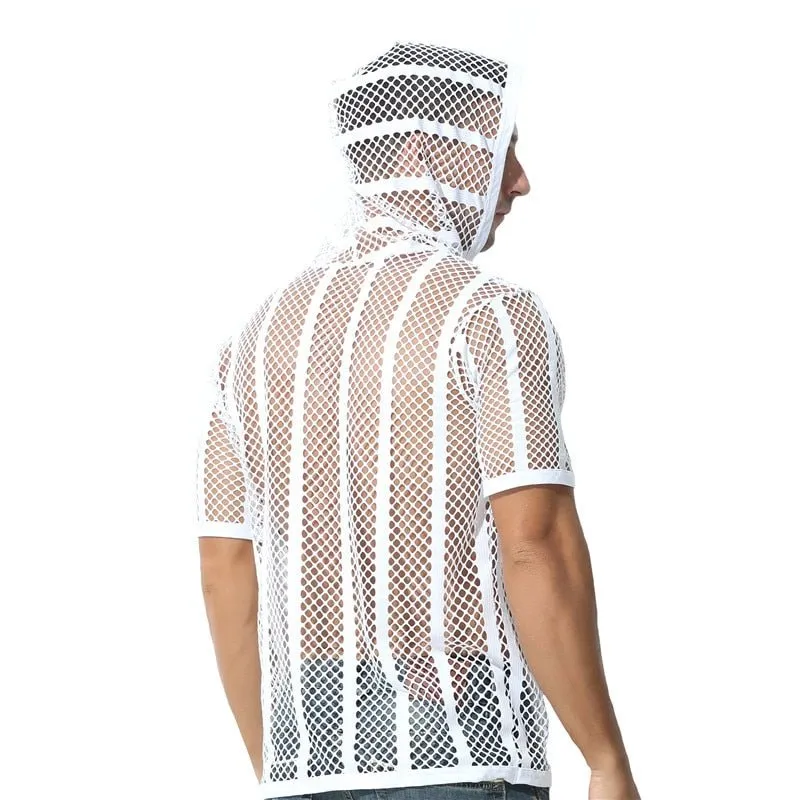 Striped Hoodie Mesh Suit