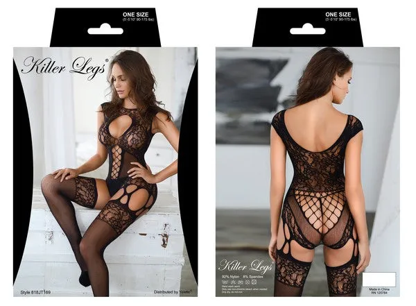 Studs of Silver Two-Piece Bodystocking w/ Thong