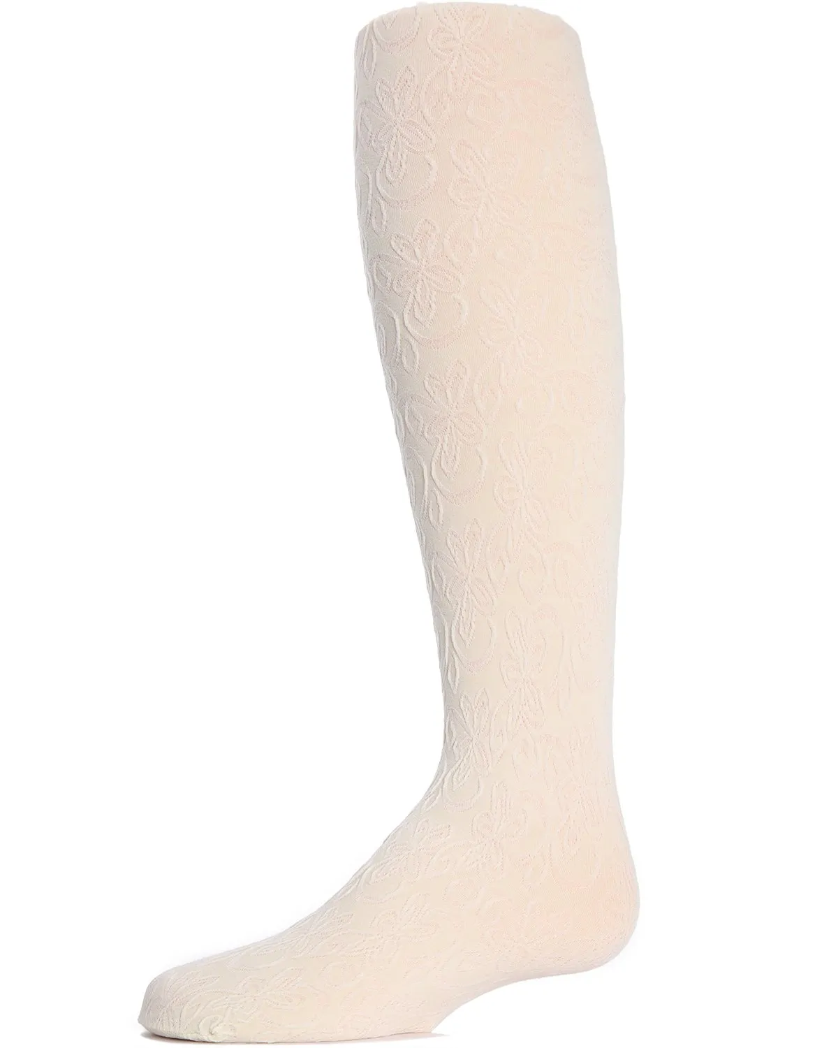 Swirled Floral Girls Opaque Tights