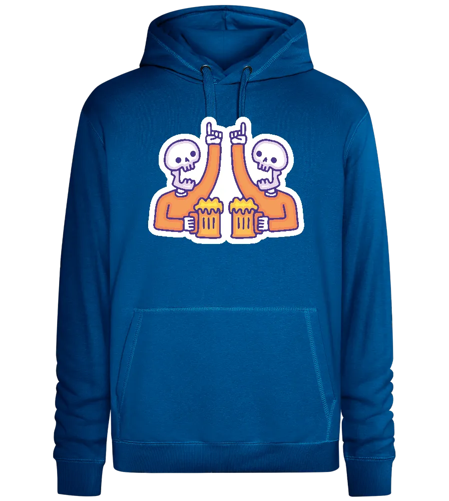 Two Skeletons Drinking Design - Premium unisex hoodie