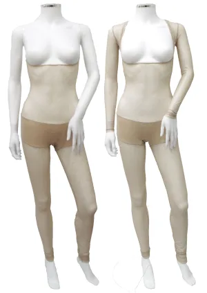 Unitard - Light Tan Silver Glitter