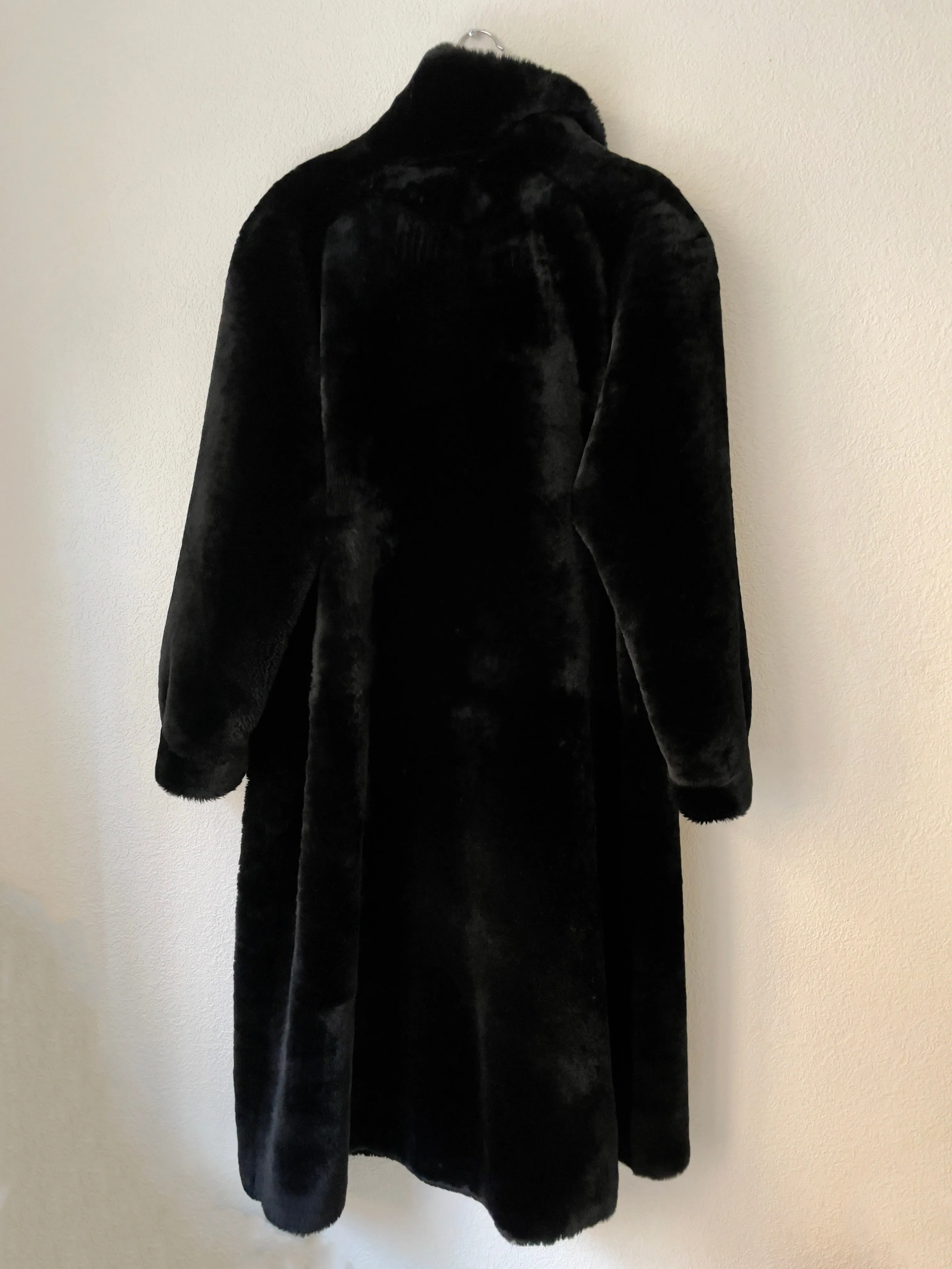 Vintage Black Mouton Fur Coat