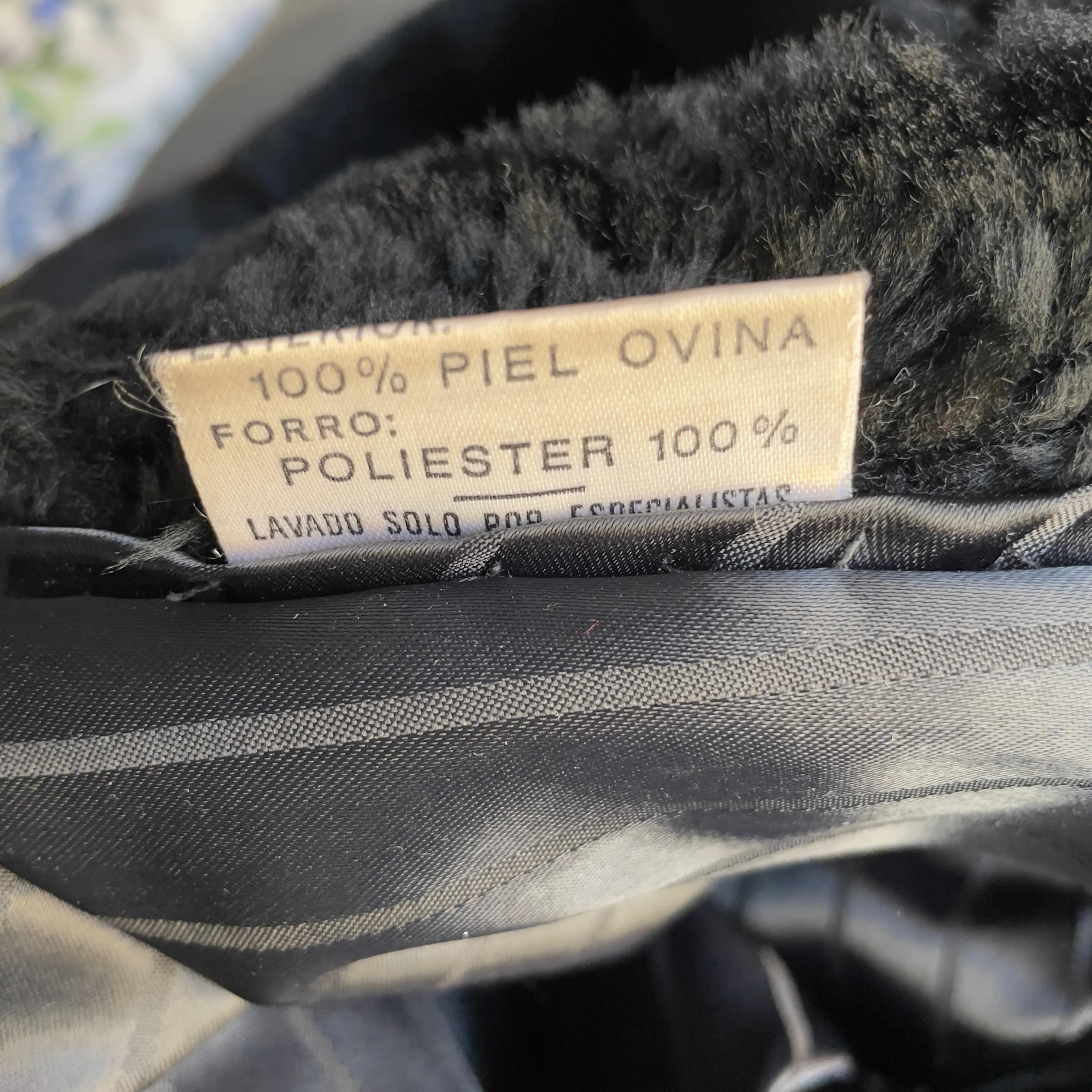 Vintage Black Mouton Fur Coat