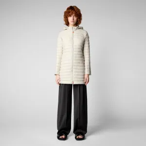 Woman's animal free puffer jacket Bryanna in rainy beige
