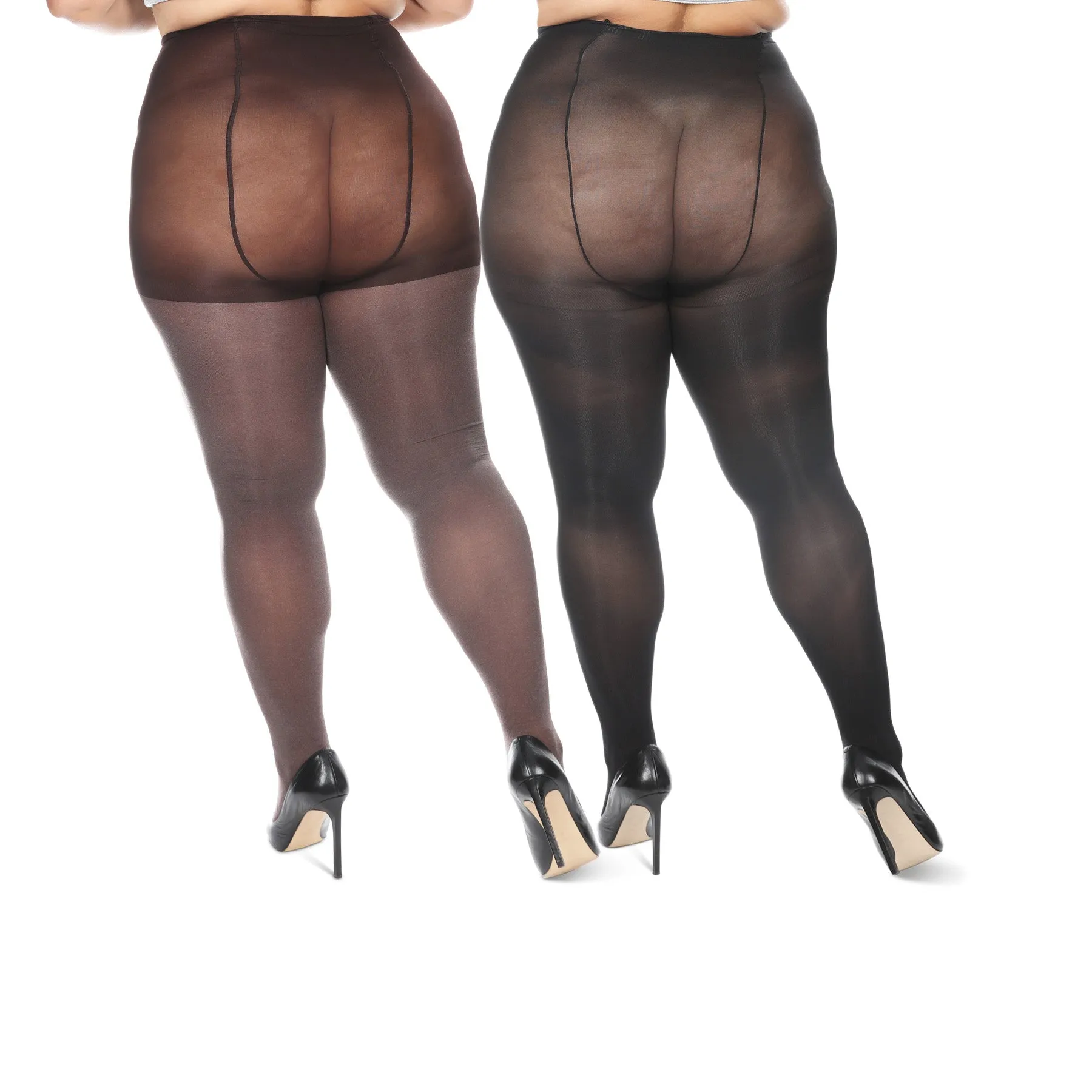 Women's 2 Pair Pack Heather/Solid Control Top Tights