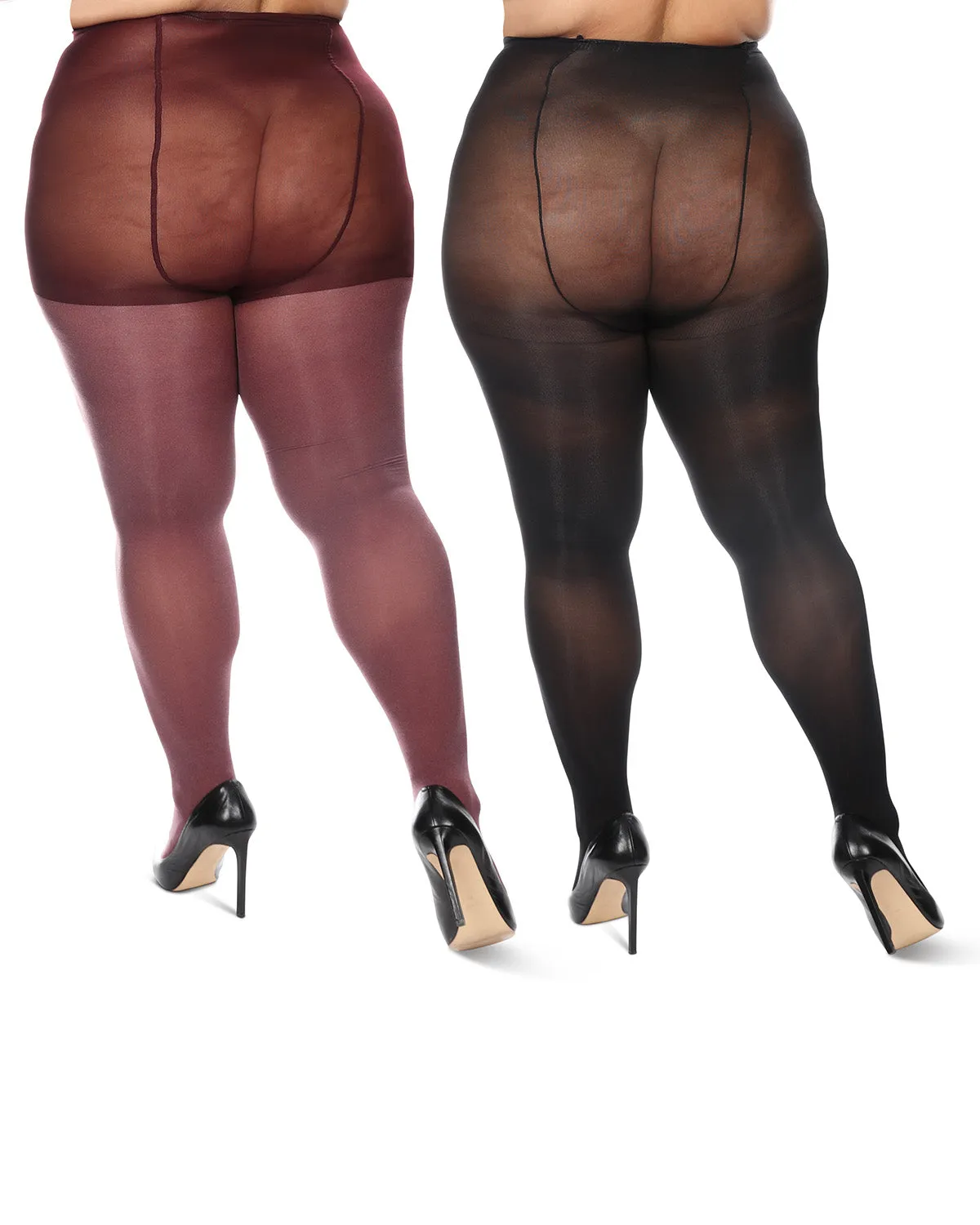Women's 2 Pair Pack Heather/Solid Control Top Tights