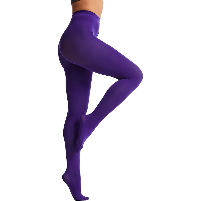 Women's 80 Denier Soft Semi Opaque Solid Color Footed Pantyhose Tights