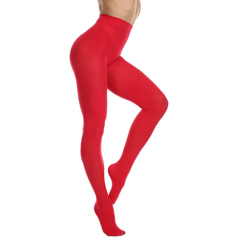 Women's 80 Denier Soft Semi Opaque Solid Color Footed Pantyhose Tights