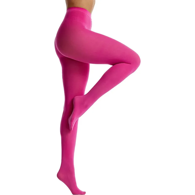 Women's 80 Denier Soft Semi Opaque Solid Color Footed Pantyhose Tights