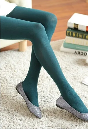 Women's Autumn Velvet High Waist Elastic Tights With Flower Pattern