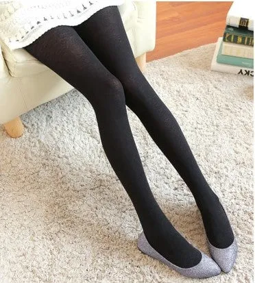 Women's Autumn Velvet High Waist Elastic Tights With Flower Pattern
