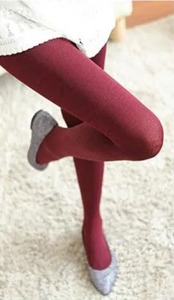 Women's Autumn Velvet High Waist Elastic Tights With Flower Pattern