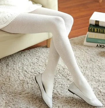 Women's Autumn Velvet High Waist Elastic Tights With Flower Pattern