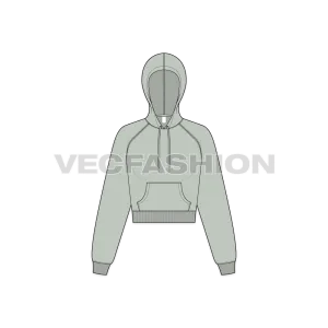 Women's Raglan Sleeve Crop Hoodie