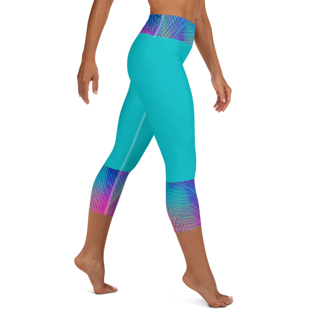 Women's Yoga Capri Tights - Palms